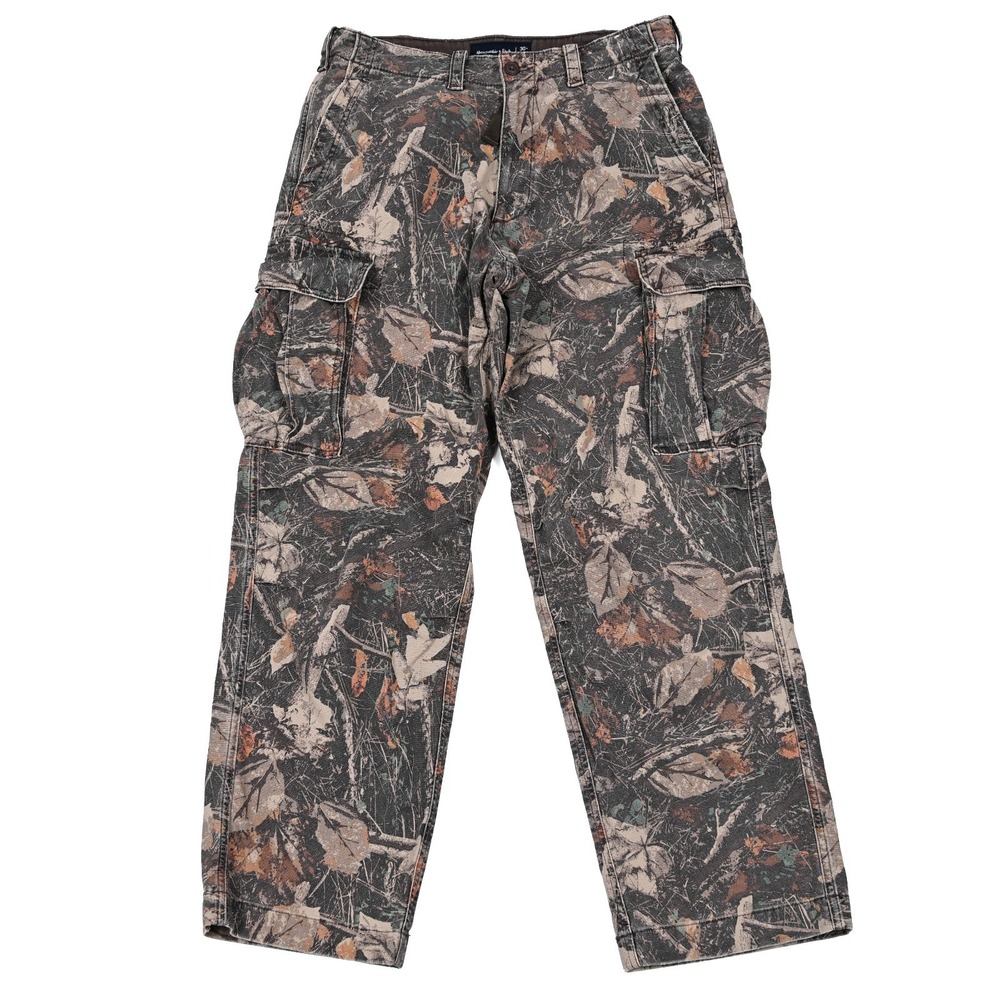 Abercrombie & Fitch Mens 30x32 (32x30) Loose Baggy Camo Cargo Pants Y2K Hunting